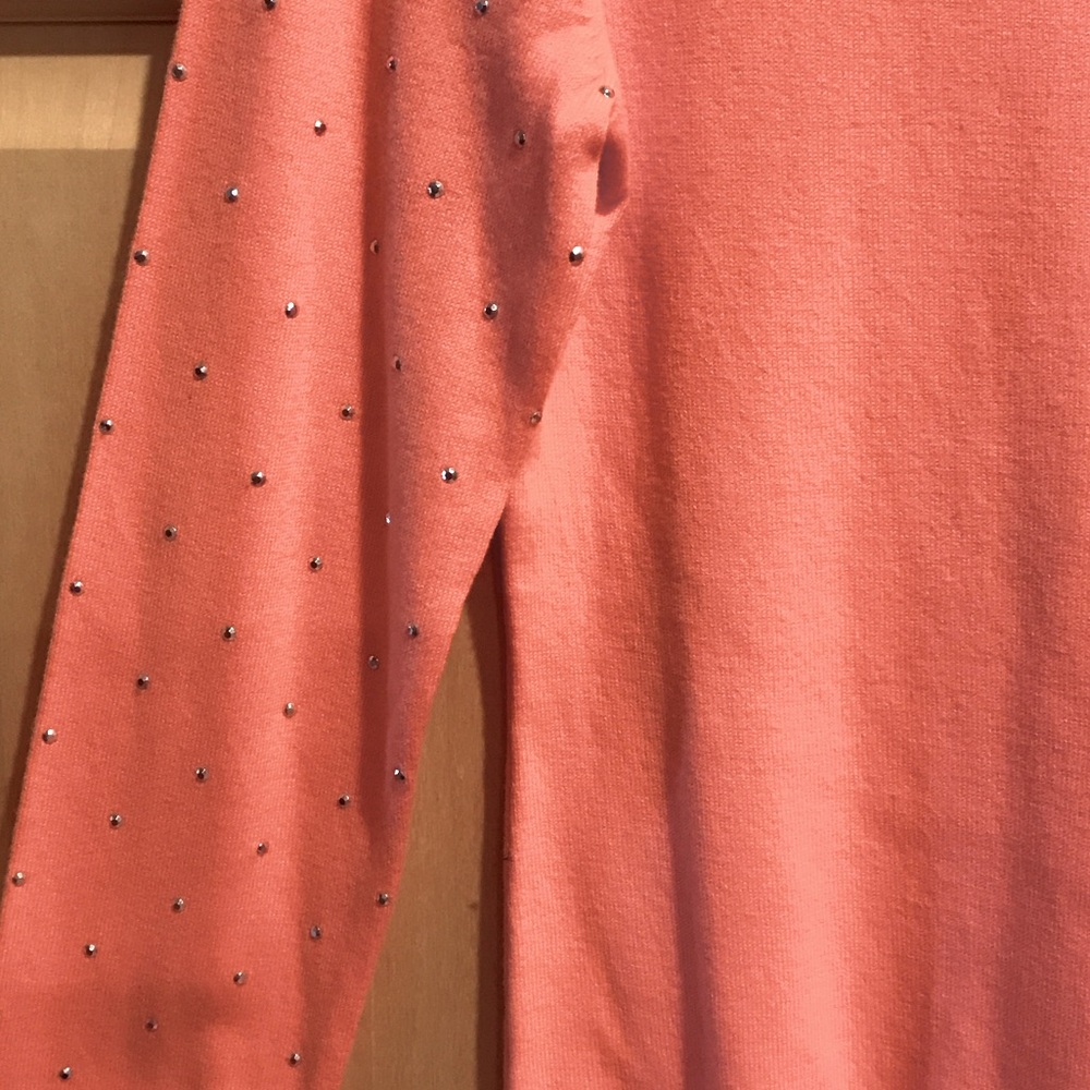 New Express Women's Vibrant Coral Crew Neck Sweater - Picture 3 of 6